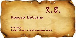 Kopcsó Bettina névjegykártya