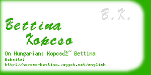bettina kopcso business card